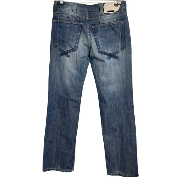 Do Denim Mens Jeans Size 32/32 Distressed Straight Leg Blue Faded Wash Y2K - Picture 4 of 9